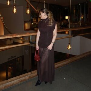 Zara Brown Midi Dress